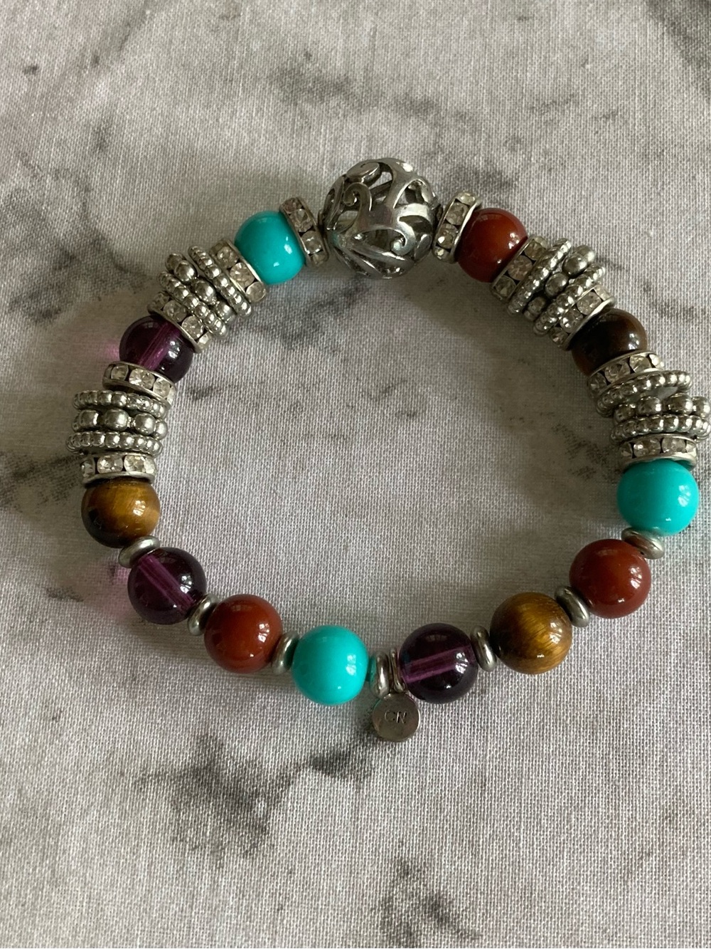 Glass Beaded Multi-Color stretch bracelet